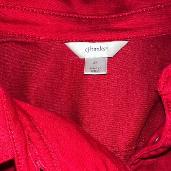 CJ Banks • Red Denim Jacket • Size 2x - Picture 4 of 4
